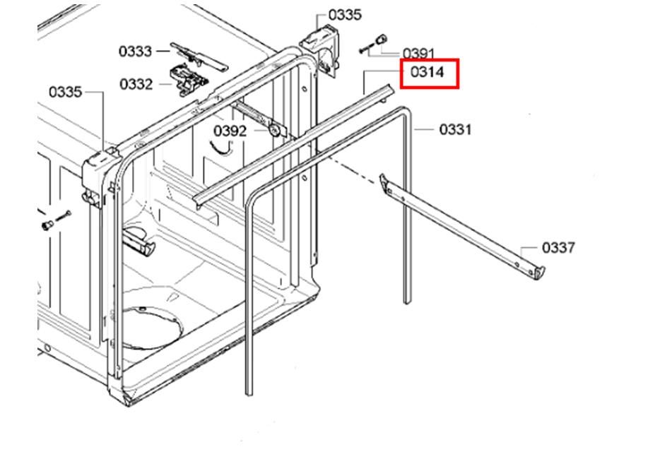 Joint bas de porte Z42005960 pour lave vaisselle AIRLUX ADI925