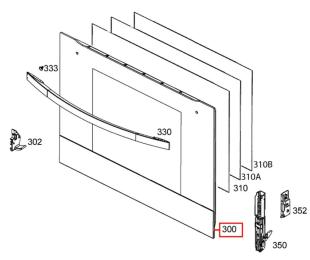 Vitre exterieur de porte