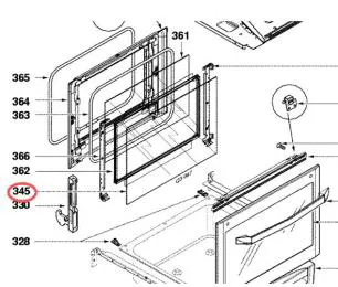 Vitre intermediaire  de porte