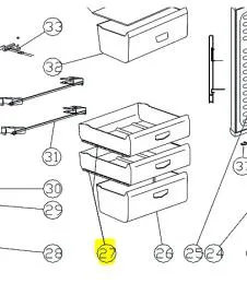 Tiroir superieur ou intermediaire congelateur
