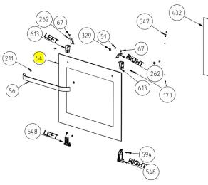 Vitre exterieur de porte